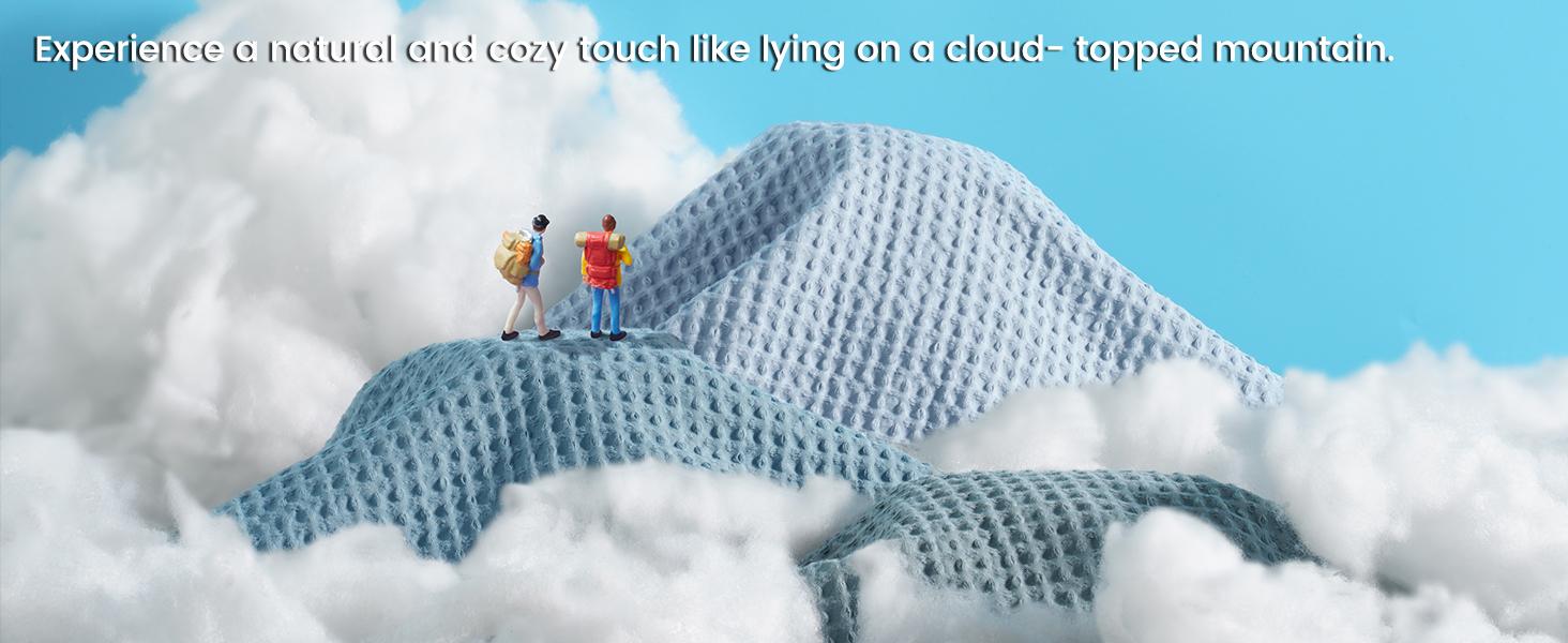 PHF 100% Cotton Weave Waffle Blanket, Aesthetic Soft Woven and Breathable Blanket for Bed Sofa Home Decor for All Seasons, New Year Gift