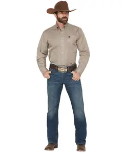 Cinch Men's Ian Dark Wash Slim Bootcut Stretch Denim Jeans - Mb32936001
