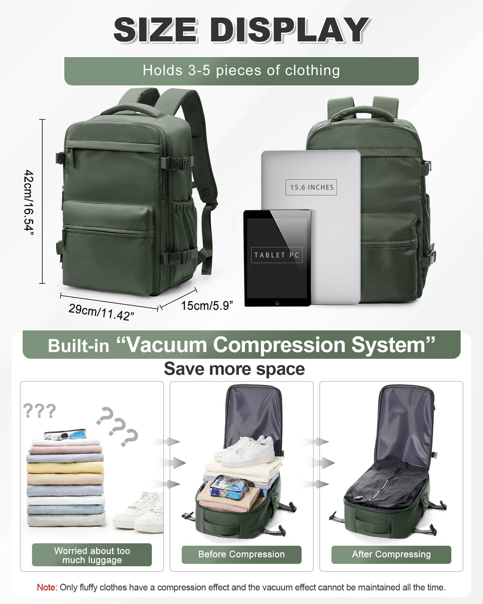Vacuum Seal Backpack Travel With Pump,Carry On Travel Backpack With Vacuum System,Mochila de Viaje Vacuum,Travel Laptop Backpack