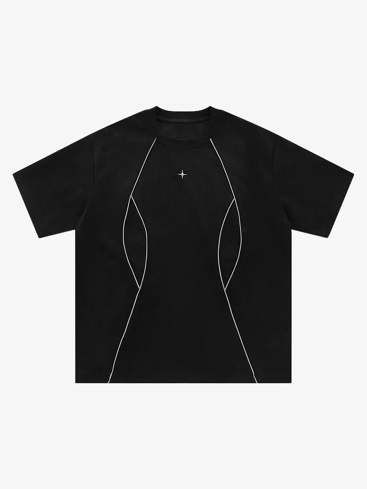 Thesupermade Deconstructed Split Hem Graphic T-Shirt | Contrast Stitch Oversized Streetwear Tee Men