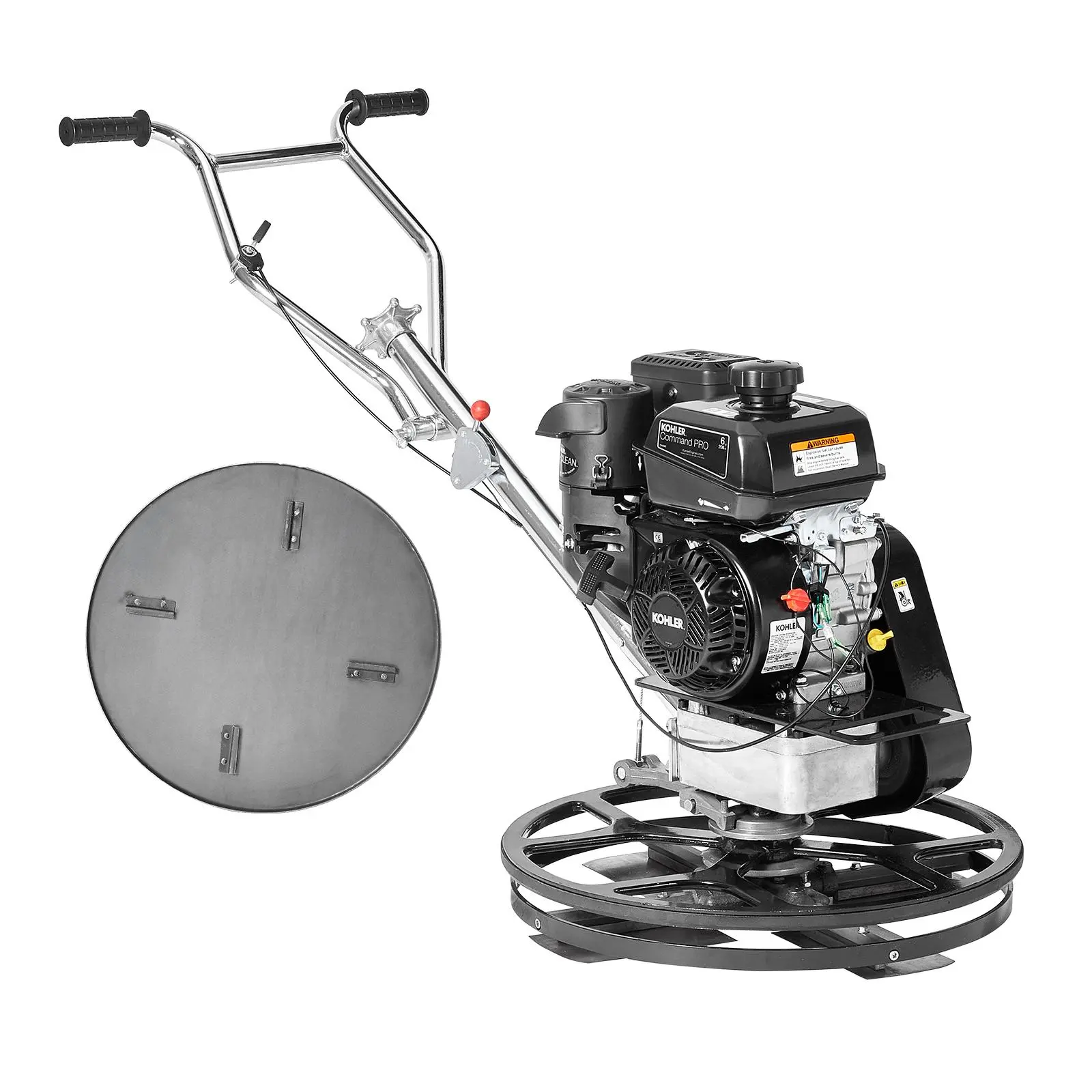 VEVOR Power Trowel,  24” Walk-Behind Cement Trowel with Float Pan, 6HP Gas-Powered Smooth Concrete Surface Finisher, Heavy Duty Commercial Screed Concrete Cement with Finishing Blade, Orange#BackToSchool