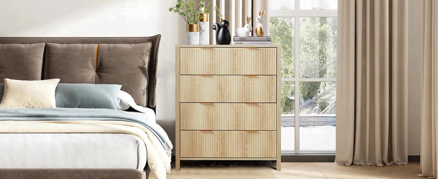 Giratree 4 5 Drawer Dressers for Bedroom, Modern Closet Chest of Drawers with Waveform Fluted Panel, Large Wood Storage Dresser Organizer for Nursery Bedroom Living Room Hallway Closet Giratree 4 5 Drawer Dressers for Bedroom, Modern Closet Chest of Drawers with Waveform Fluted Panel, Large Wood Storage Dresser Organizer for Nursery Bedroom Living Room Hallway Closet