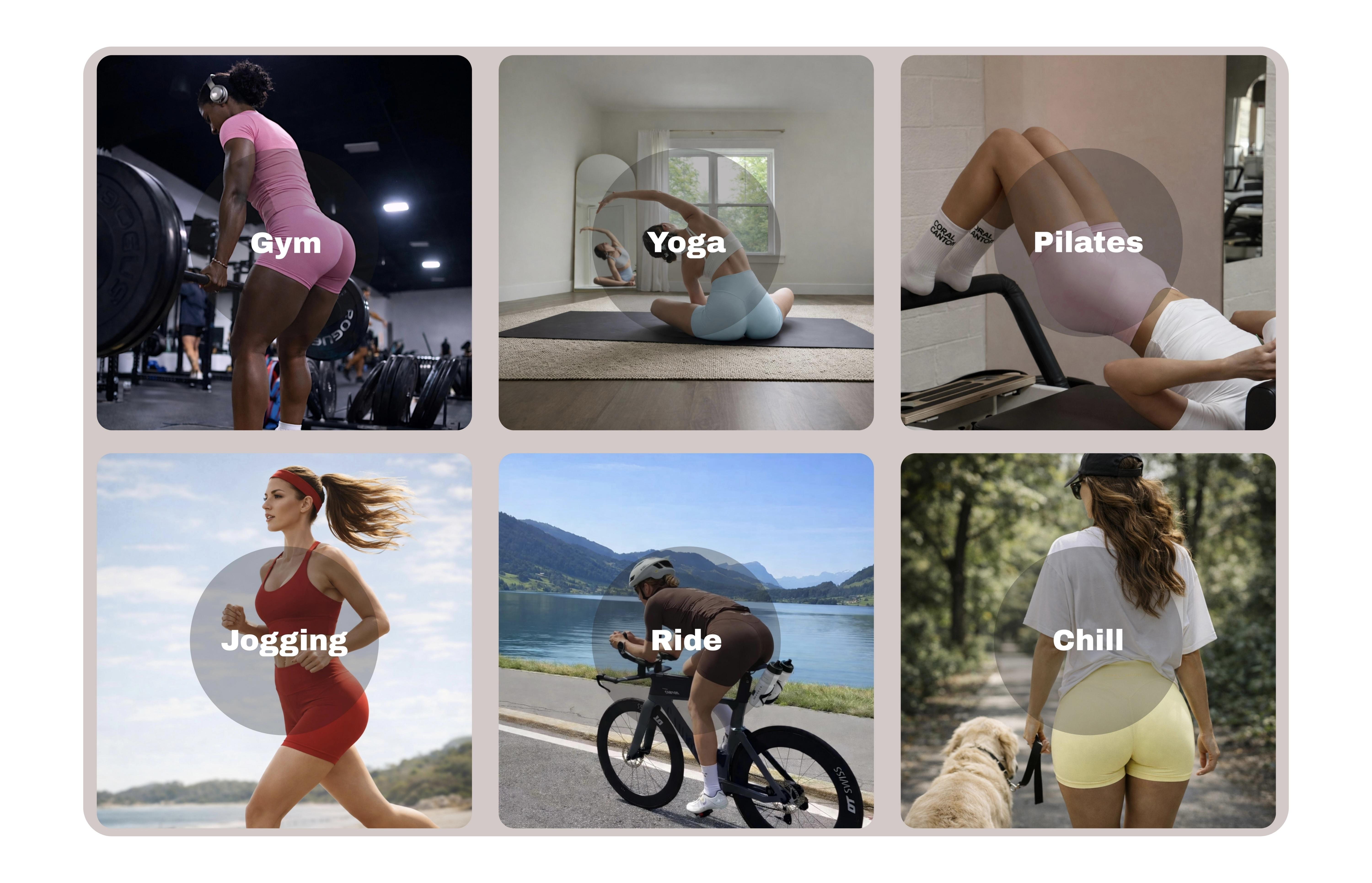 Coral Canton Impact Shorts High Waistband Butt Lifting