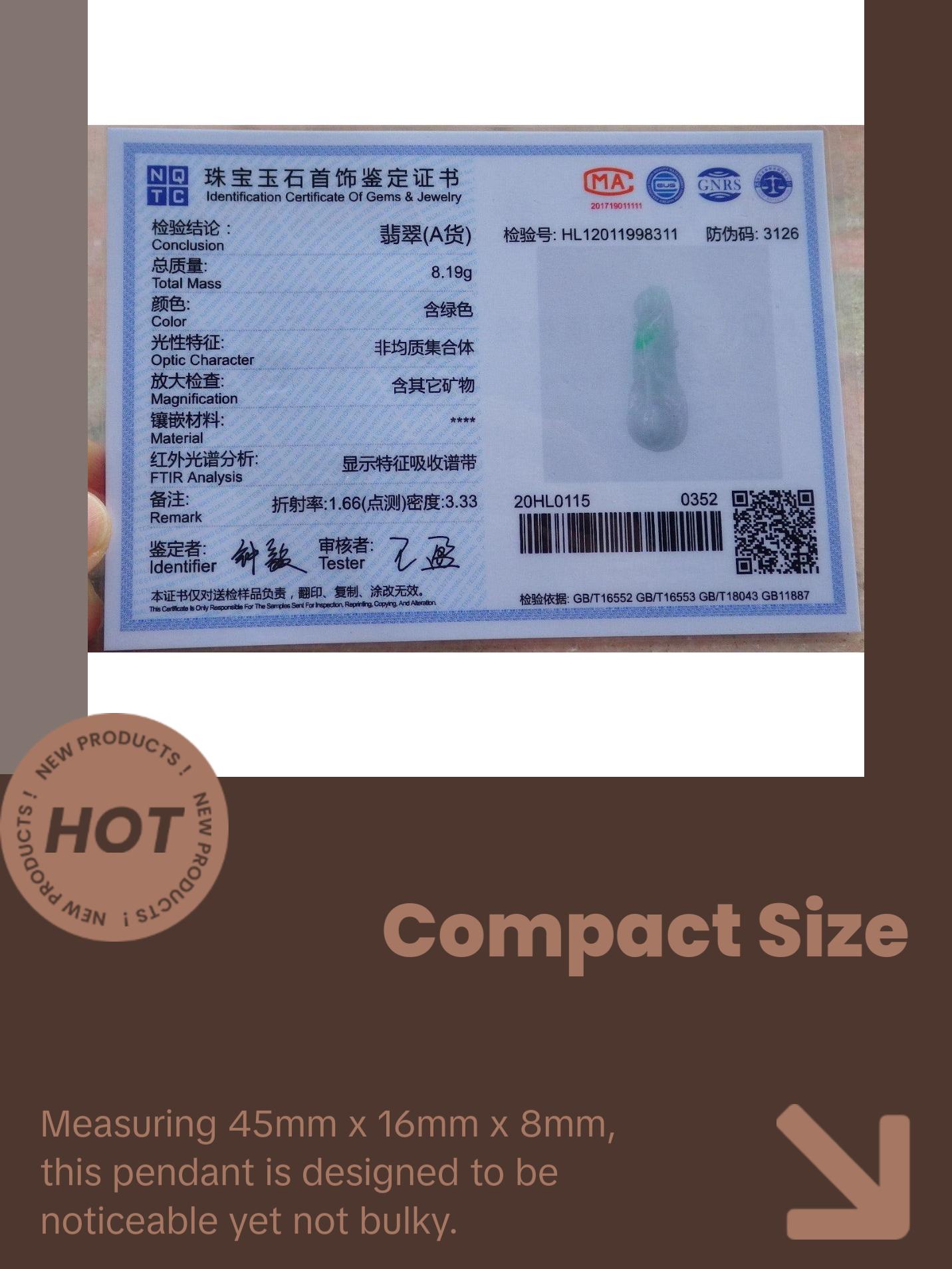 Certified Hand Carved Natural Myanmar Burma A Jade Jadeite Rose Orchid Flower Pendant Necklace