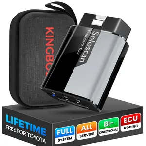 [FathersDayGift]KINGBOLEN SOLOSCAN OBD2 Scanner Bluetooth for Toyota Lexus, Bi-Directional Scan Tool for iOS & Android, ECU Coding, Lifetime Free Update All System Car Diagnostic Tool with All Reset Service Black Truck, Full System Diag