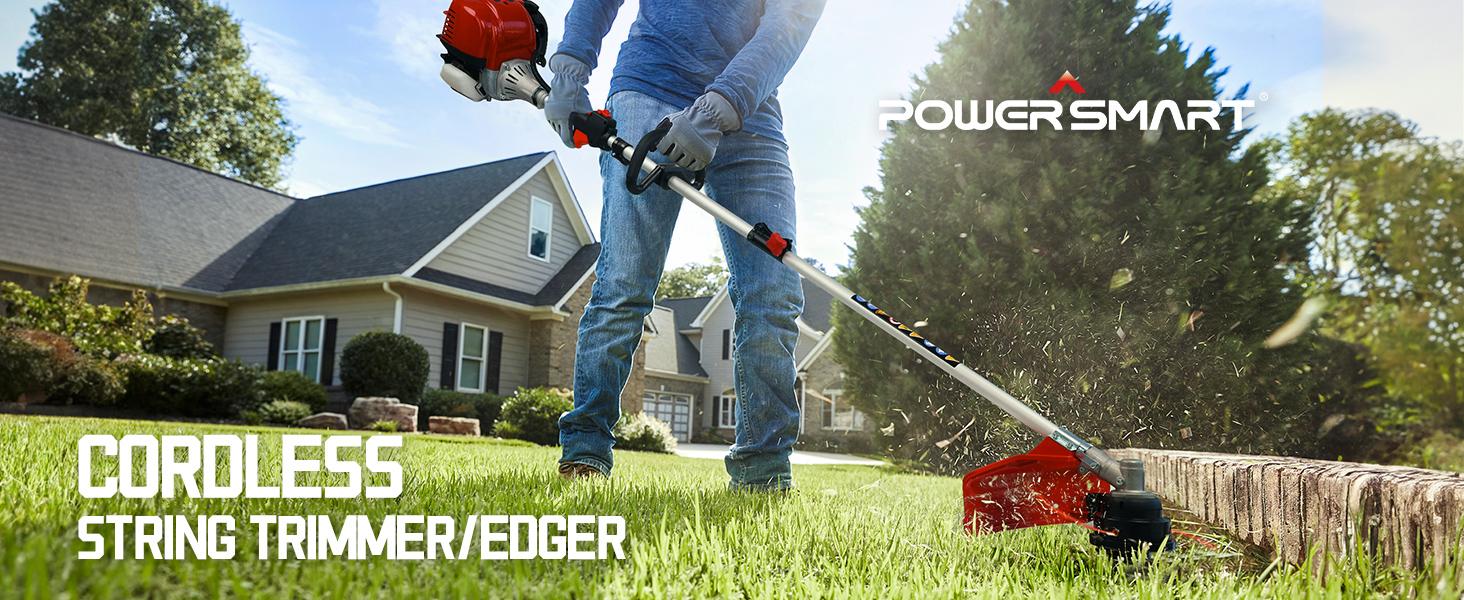 PowerSmart(PS4531 PS4532) 25.4cc Gas Weed Wacker, 3-in-1 String Trimmer/Edger 16-Inch with 10-Inch Brush Cutter for Grass Cutting,Great for Lawn Business, landscaping