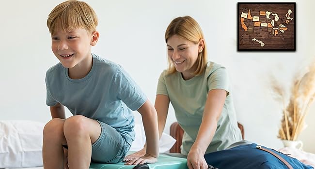 【Spring Glow Up] Map Puzzle,  Wooden USA Travel Map Puzzle, Anniversary Gift,Geography puzzle for kids, or Couples and FamiliPerfect Fes Gift, Record Your Journeys, Memory Maker, Home Decor, Travel tracker wall art, Analogue Bag,Unique gifts for travelers