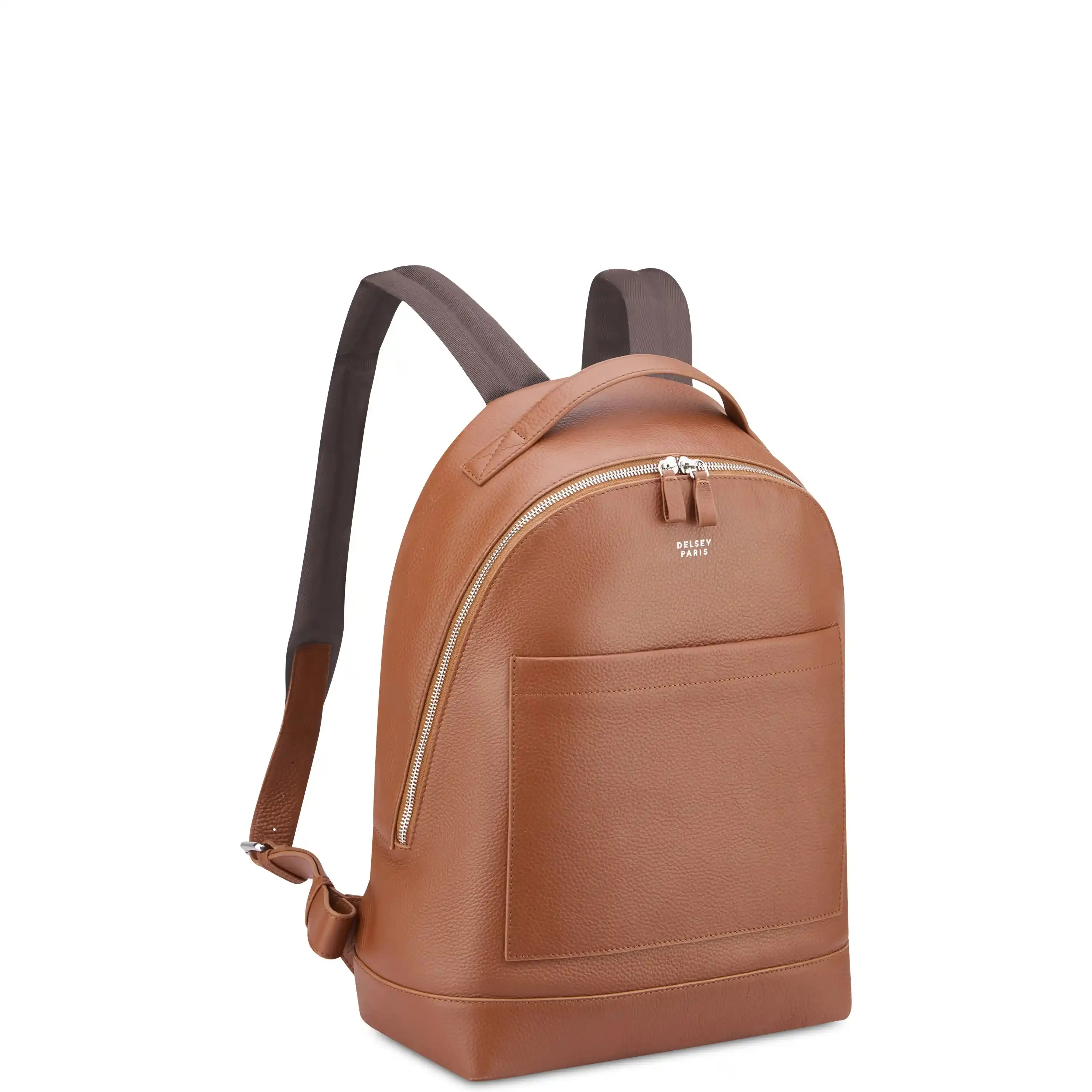 DELSEY Paris Responsibly Crafted Genuine Leather Carry On Backpack for Adults - 14-Inch Laptop Sleeve, Roomy Compartment, Luggage Band, for Everyday Carry & International Travel, Bagpack Travel, Adjustable Shoulder Strap, Business, Multi-Compartment