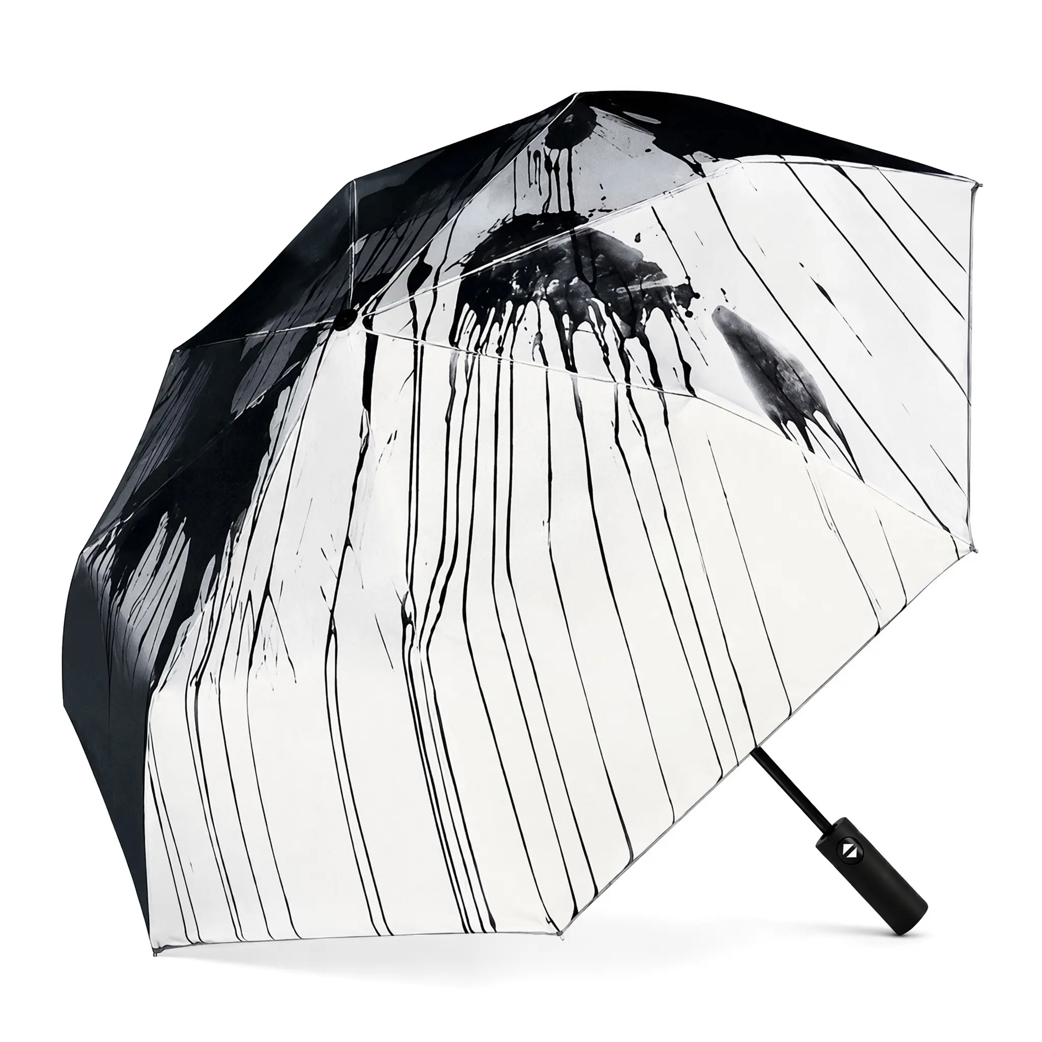 Rain-Activated Color Changing Compact Mini Travel Umbrella, Windproof Foldable Umbrella with Night Reflective Trim, Dual UV Sun & Rain Block Protection, Portable Commute Accessory for Men & Women