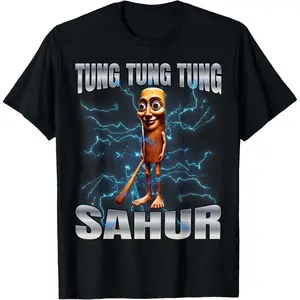 Cotton Unisex Tung Tung Tung Sahur Graphic T-Shirt for Women