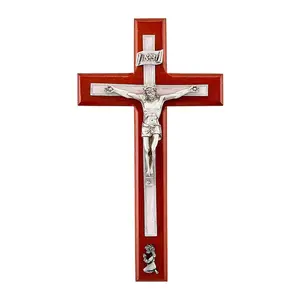 Crucifix with Baby Girl - Pink