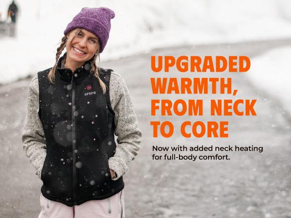 ororo Women's 4-Zone Heated Vest with Battery - Fleece Heat Vest, Machine Washable - Ideal for Cool Weather Womenswear Adjustable Casual Light