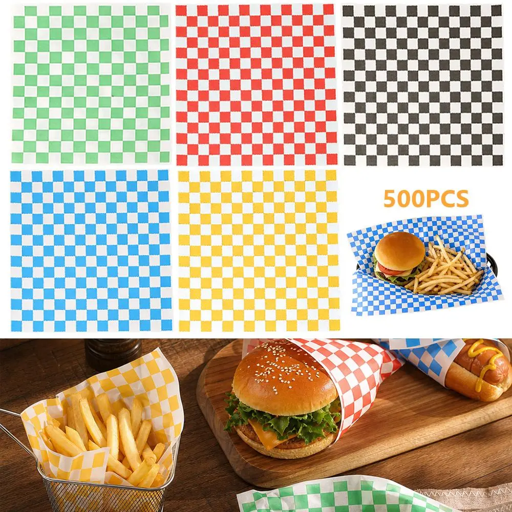 500-Pack 12x12 in Greaseproof Food Wrapping Paper - Disposable, Non-Stick, Oil-Proof Sheets for Hot Dogs, Party Catering, Outdoor Events - Baking & Kitchenware Parchment