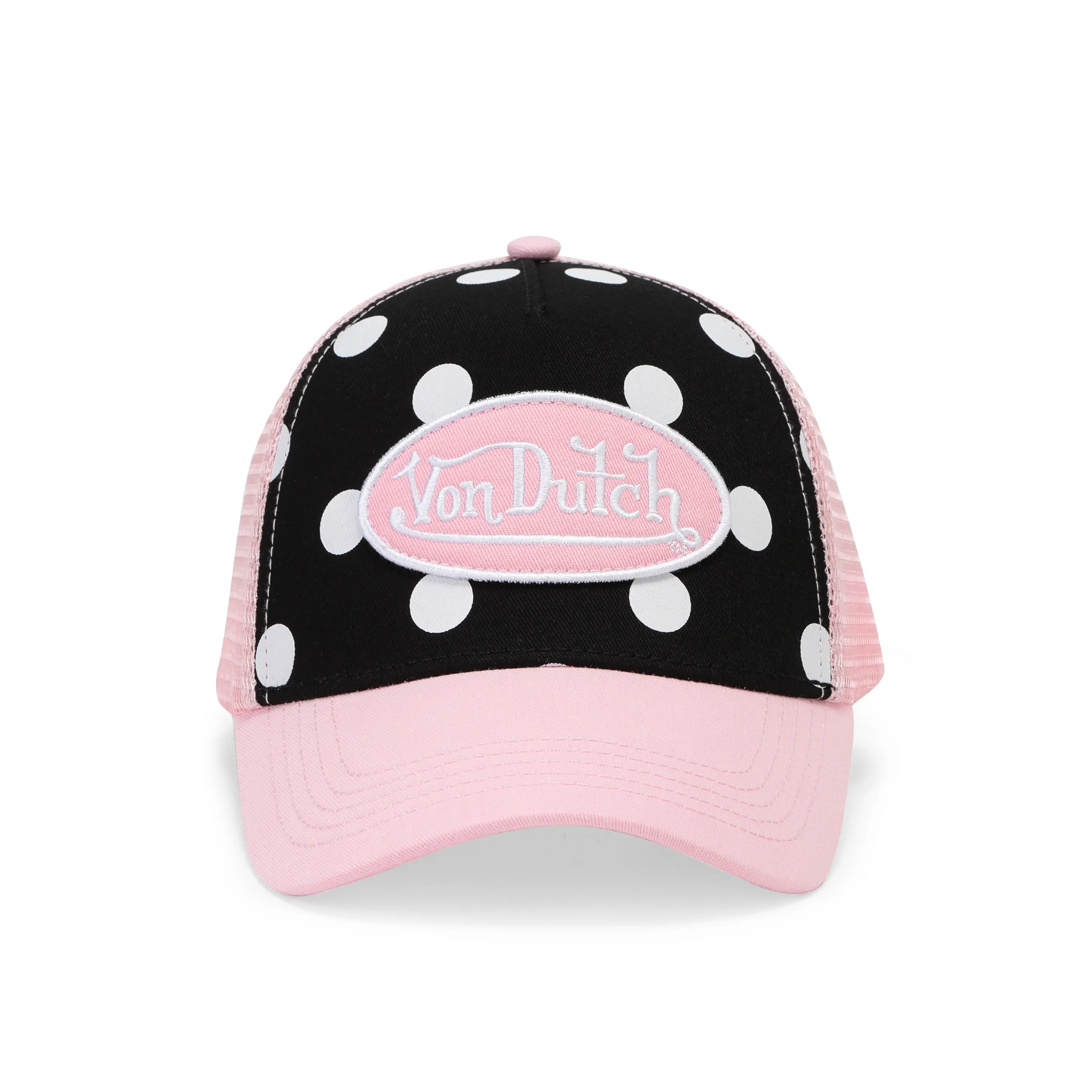 Polka Dot Trucker Hat - Pink