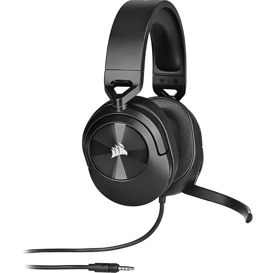 Corsair HS55 STEREO Wired Gaming Headset - Carbon Headphone for PC Gaming Accessories, Cable