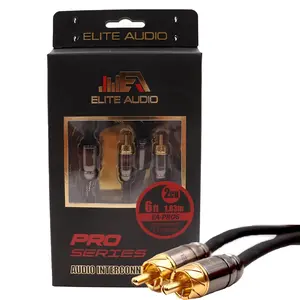 Elite Audio EA-PRO6 6ft RCA Audio Cable – 2-Channel, Oxygen-Free Copper, Triple Shielded, Brass Connectors, Professional Grade