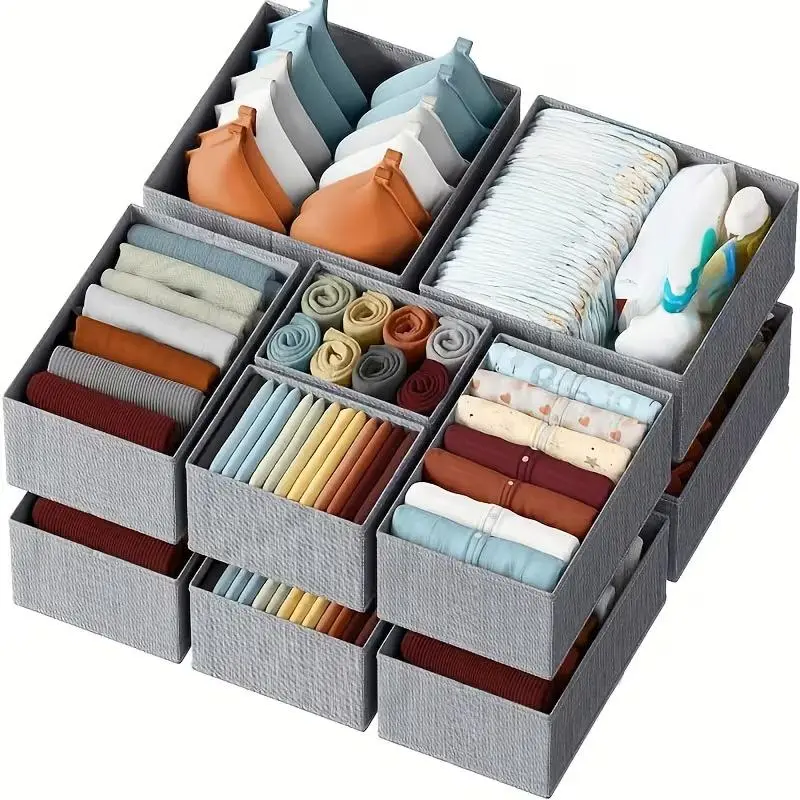 6pcs Non-Woven Fabric Drawer Organizer - Hand Washable, Professional Storage for Clothes And Bedroom - Suitable for Wardrobe And Dresser Organization | Multi-Color Storage | Hand Washable Fabric Clothing Box, Spacesaving Design, Sturdy Construction
