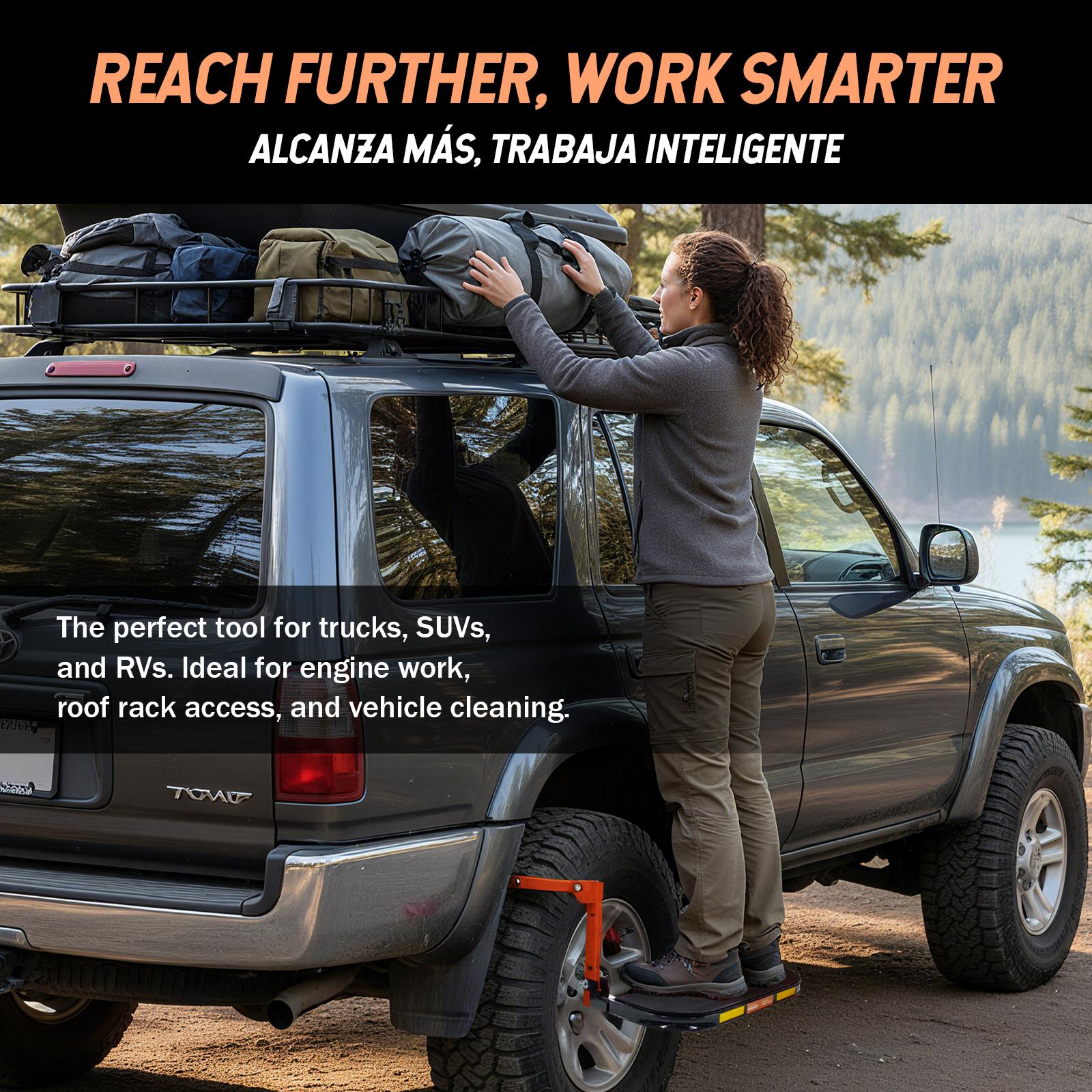 Sekam Adjustable Tire Step for Pickup Trucks & SUVs Heavy-Duty Folding Climber Step Fits 12.5"–15" Tires 350 lbs Capacity Must-Have Truck Accessory