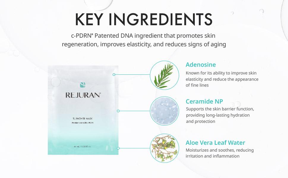 REJURAN Turnover Mask, c-PDRN - Skin Repair, Firming, and Deeply Nourishing Ultra Microfiber Sheet Mask, Clinically Developed Korean Skin Care 5-Pack Smoother Radiant REJURAN Turnover Mask, c-PDRN - Skin Repair, Firming, and Deeply Nourishing Ultra Microfiber Sheet Mask, Clinically Developed Korean Skin Care 5-Pack Smoother Radiant