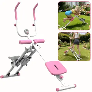 [Fahuac] 2-in-1 Stair Stepper & Ab Machine – Adjustable Length, LCD Display, 300 lbs Capacity, Full Body Home Gym Equipment for Glutes, Core, Legs & Arms