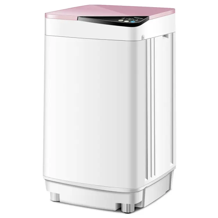 [Costway] Full-Automatic Washing Machine Portable Washer and Spin Dryer 8lbs Capacity Compact Laundry Washer with Built-in Barrel Light Drain Pump and Long Hose for Apartments Camping-springtok