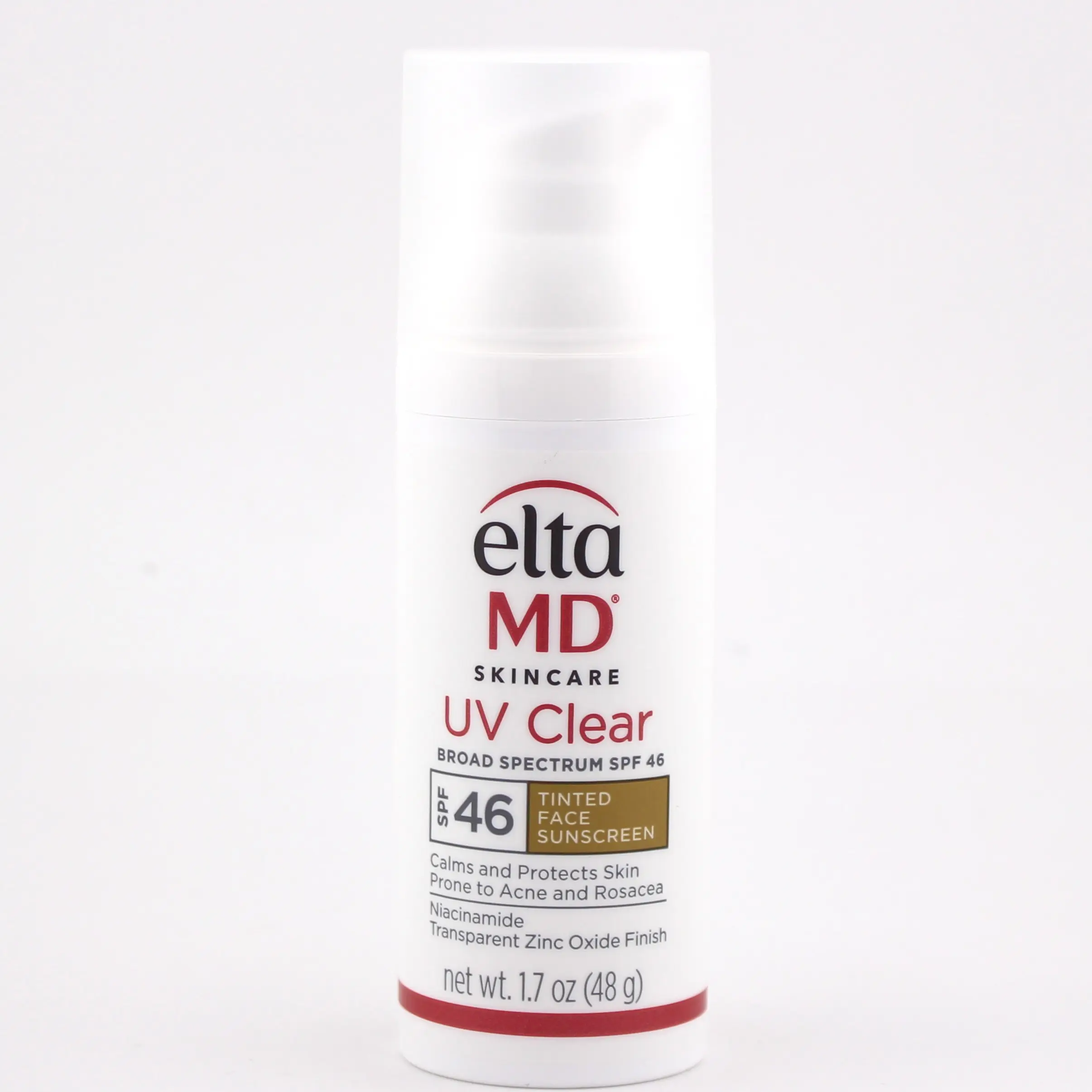 ELTA MD Tinted Facial Sunscreen, UV Broad Spectrum SPF46, Airless Pump Bottle for Daily Sensitive Skin, 48g Radiant Finish