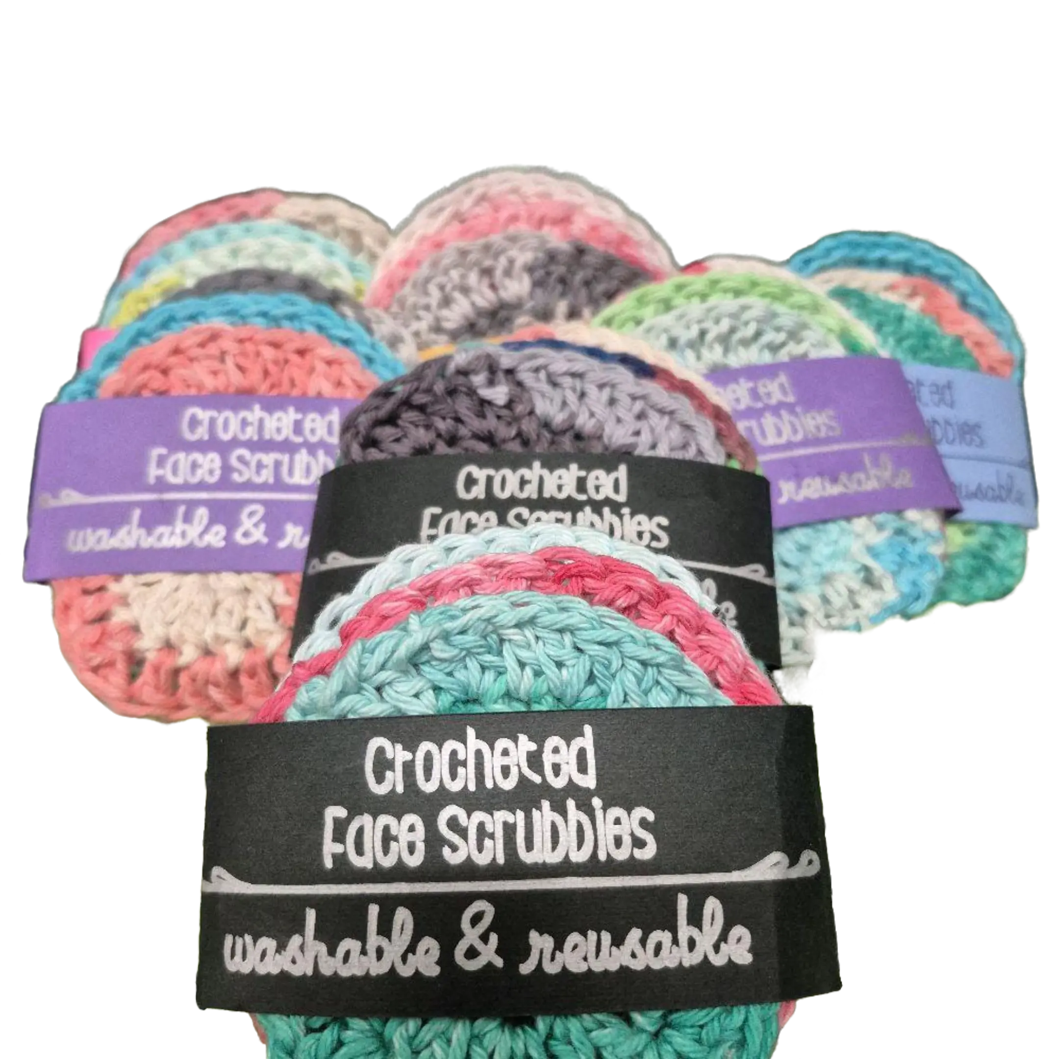 3 Pack Crocheted Face Scrubbies Machine Washable Reusable Soft for Gentle Exfoliation Ideal for Everyday Use