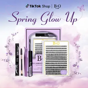 30D+40D Kit l B&Q 280pcs Individual Natural Look Clusters for DIY Eyelashes Extension, Waterproof Long Lasting Beginner Friendly Fake Lashes Stacking Makeup Gift Cosmetic Feb Stockup