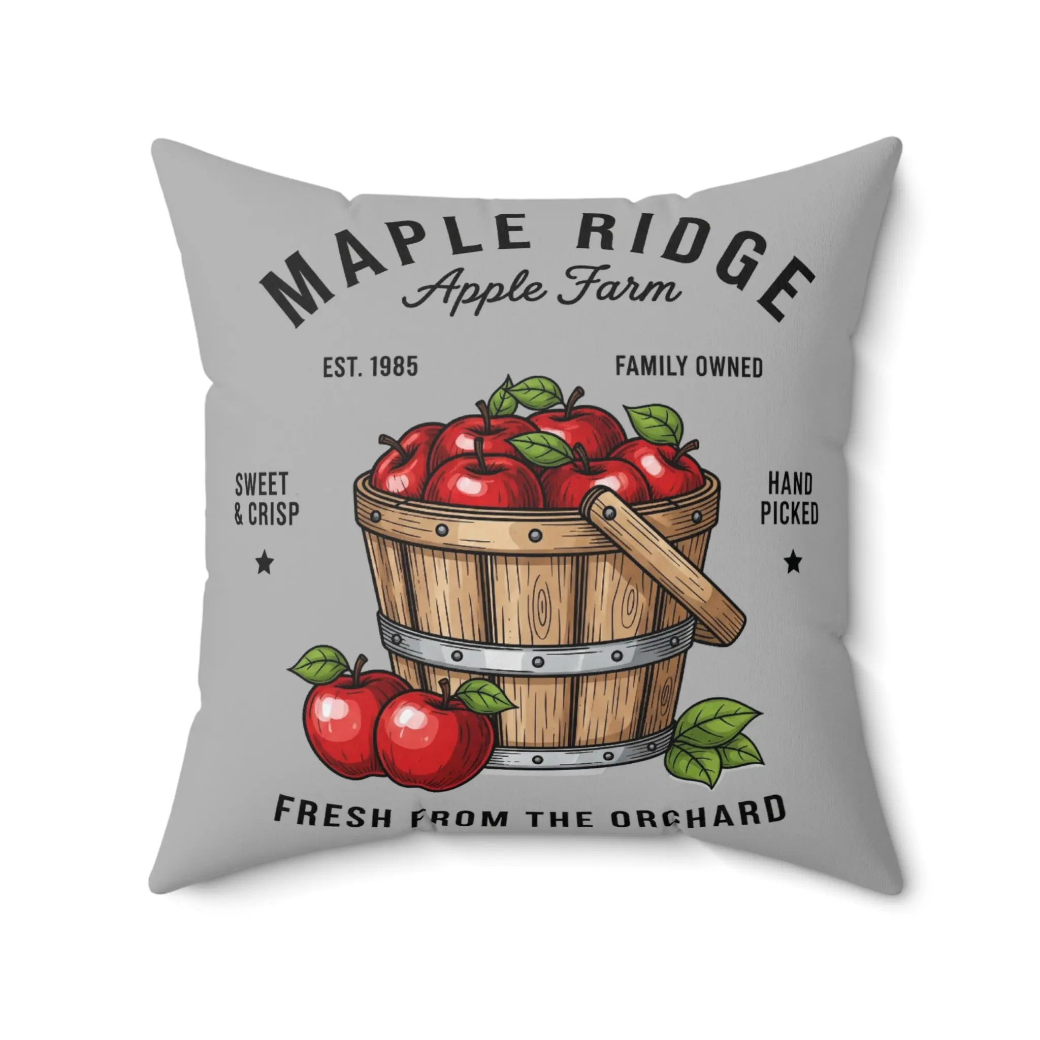 Apple Farm Decorative Couch Throw Pillow, Farmhouse Home Decor, Cozy Couch Cushion, Farmhouse Gift, Rustic Room Accent