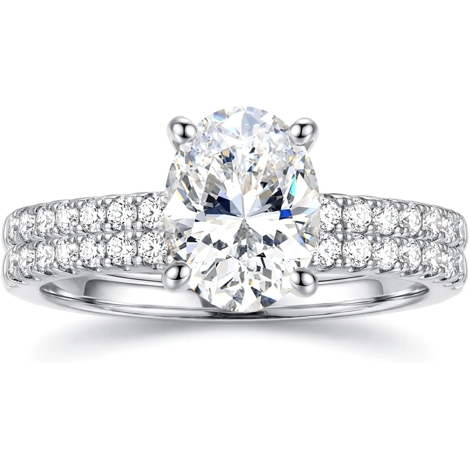 MILACOLATO Engagement Rings for Women Non Tarnish 14K Plated  Gold Bridal Rings Sets Dainty Oval Cut CZ Wedding Ring Set Stackable Eternity Promise Rings for Her Size 5-10