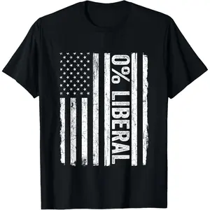 Independence Day Tshirt Zero Percent 0% Liberal Vintage USA Flag Pro Conservative T-Shirt tokwear Tee