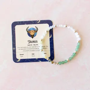 Taurus Zodiac Sign Crystal Bracelet | Sun, Moon, Rising Signs | 4mm