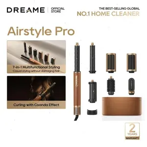 DREAME AirStyle Pro 7-in-1 Hair Styler with Fast Drying, Rated Voltage 110v-120v, 2 Curling Barrels, Volumizing Effect, Smoothing Brush, and Comfort for Enhanced Styling hair styling tools hair Straightener Curler Set Curly Iron lam ge multi curl