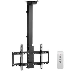 VEVOR Motorized Ceiling TV Mount,  TV Wall Mount for 32 to 55 Inch TV, Electric Adjustable Ceiling TV Mount, Motorized Flip Down TV Mount Bracket with Max VESA 24 x 16 in, Fits TVs Up to 120 lbs