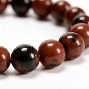 Natural Mahogany Obsidian Smooth Round Beads Size 6mm 8mm 10mm 15.5'' Strand