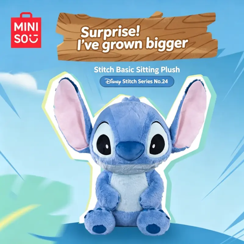 Disney Stitch Series 24th Anniversary Commemorative Sitting Plush - Soft Huggable Collectible, Cartoon Stuffed Toy, Plush Material Toy, Soft Stuffed Collectible, Back to School Gift, Collectibles