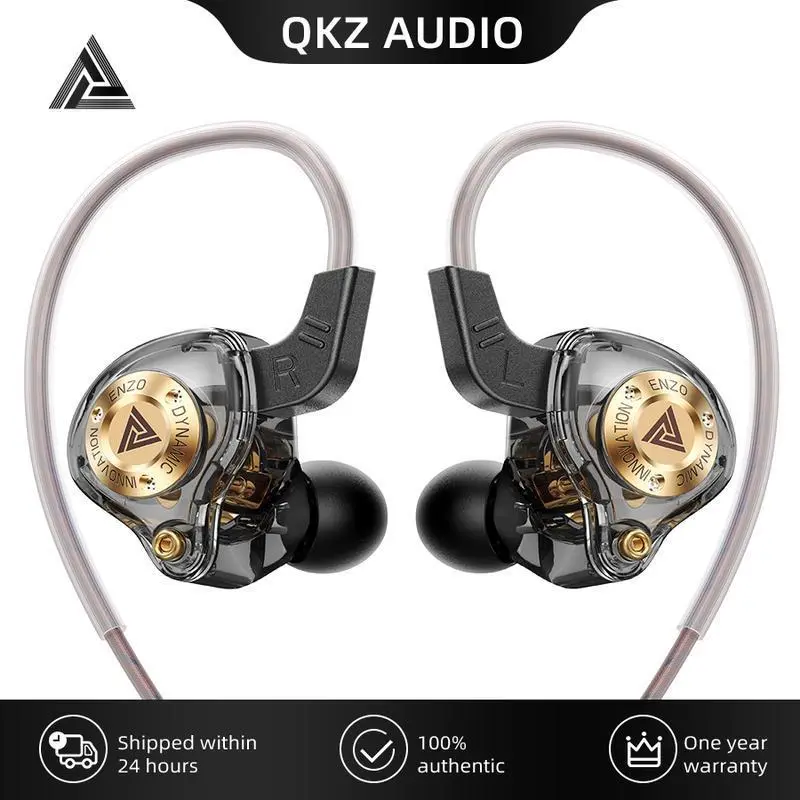 Qkz ENZO 2025 HiFi Wired Earphones - High Performance In-Ear Headphones with 8D Stereo Sound, Noise Cancellation, Built-In Mic, Bass Boost, Earbuds for Gaming, Gym Use, Gaming Earbuds