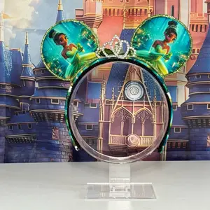 Princess Mouse Ear Headband: Glow-in-the-Dark Frog, Rhinestone Tiara for Kids and Adults