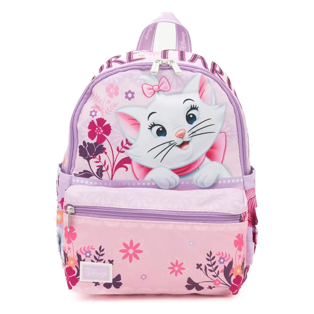WondaPop Disney The Aristocats Marie 13" Animated Face Nylon Backpack for Women, Lightweight Casual Zip Bag with Pockets, Backpacks For Women, Animated Face Backpacks