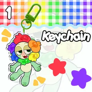 Dandy's world colorful keychains: Astro/ Sprout/ Vee/ Dandy/ bassie/ glisten