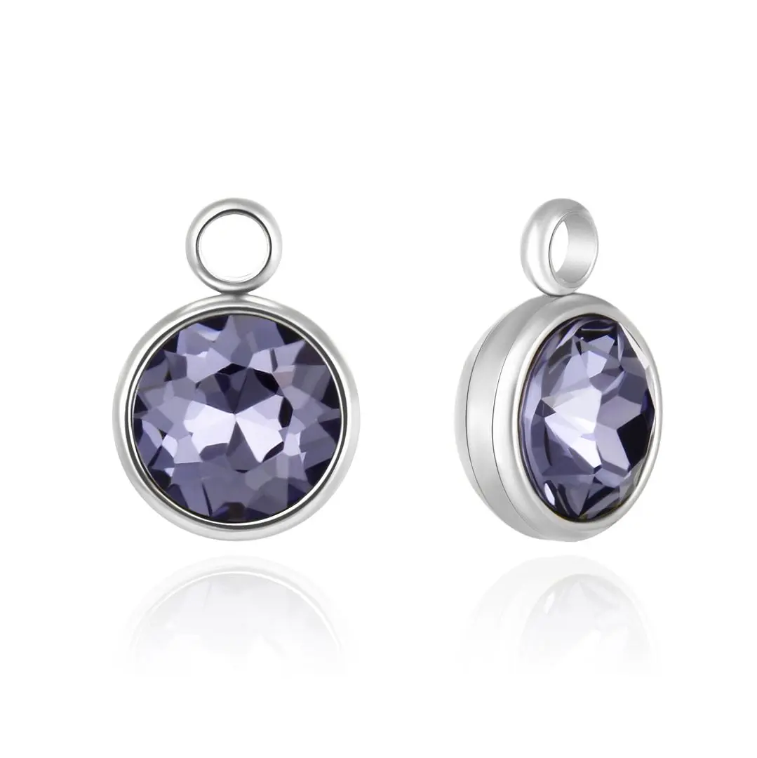 10pcs Grade A June Alexandrite Birthstone Charm Drops, Stainless Steel, Non Tarnish, 6mm, CCP32-6