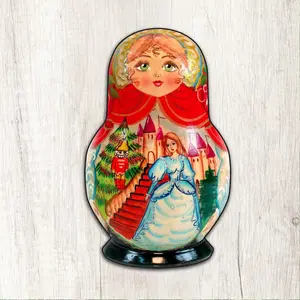 Designocracy 8115942M 12 x 9 in. Story of Nutcracker Nesting Doll Nativity Outdoor Decor Large Ornaments