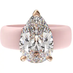 Silicone Ring – 8×12 mm Pear Cut CZ | Patent-Pending Design - GlowStone Collection