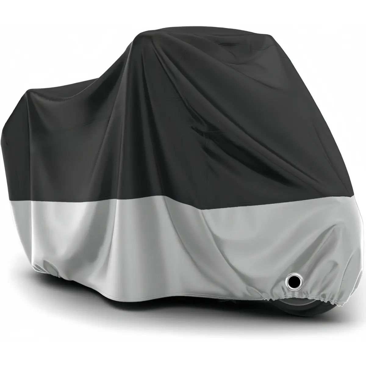 Motorcycle Cover - Waterproof Oxford Fabrics, Elastic Band, Lock-Holes, Silver Coating Inside, All Seasons Outdoor Shield for Motorcycles & Mopeds to Reduce Sun Damage, Rain, Snow, Dust, Scratch Protection Accessory