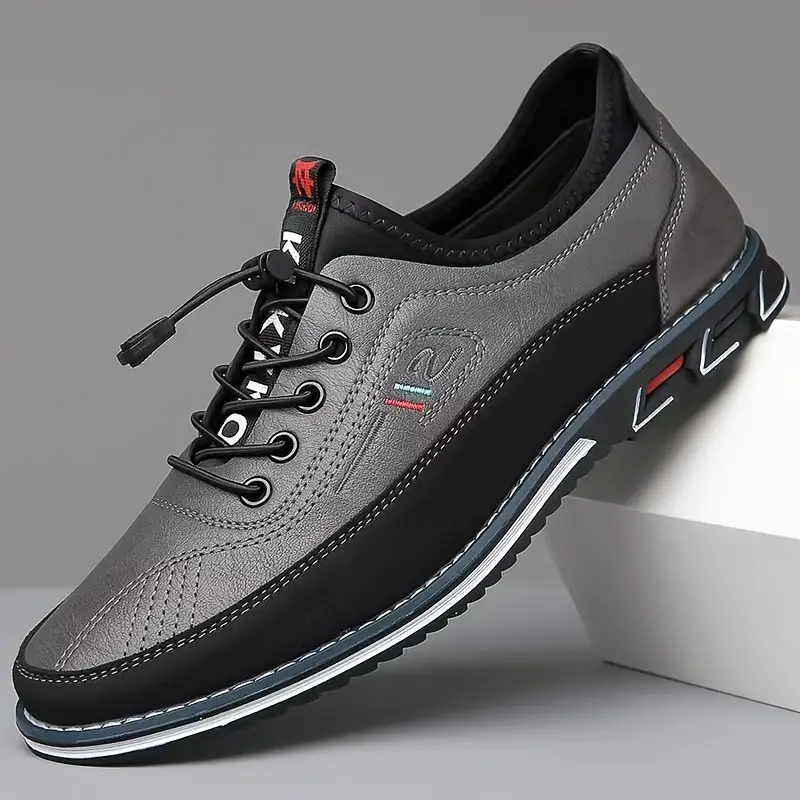 Men's Casual Elastic-Panel Slip-On Ankle Booties - Sleek Black Shoe with Durable PVC Sole, Breathable Fabric Lining, All-Season Comfort & Versatile Footwear for Casual, Formal Wear, Men's Shoes
