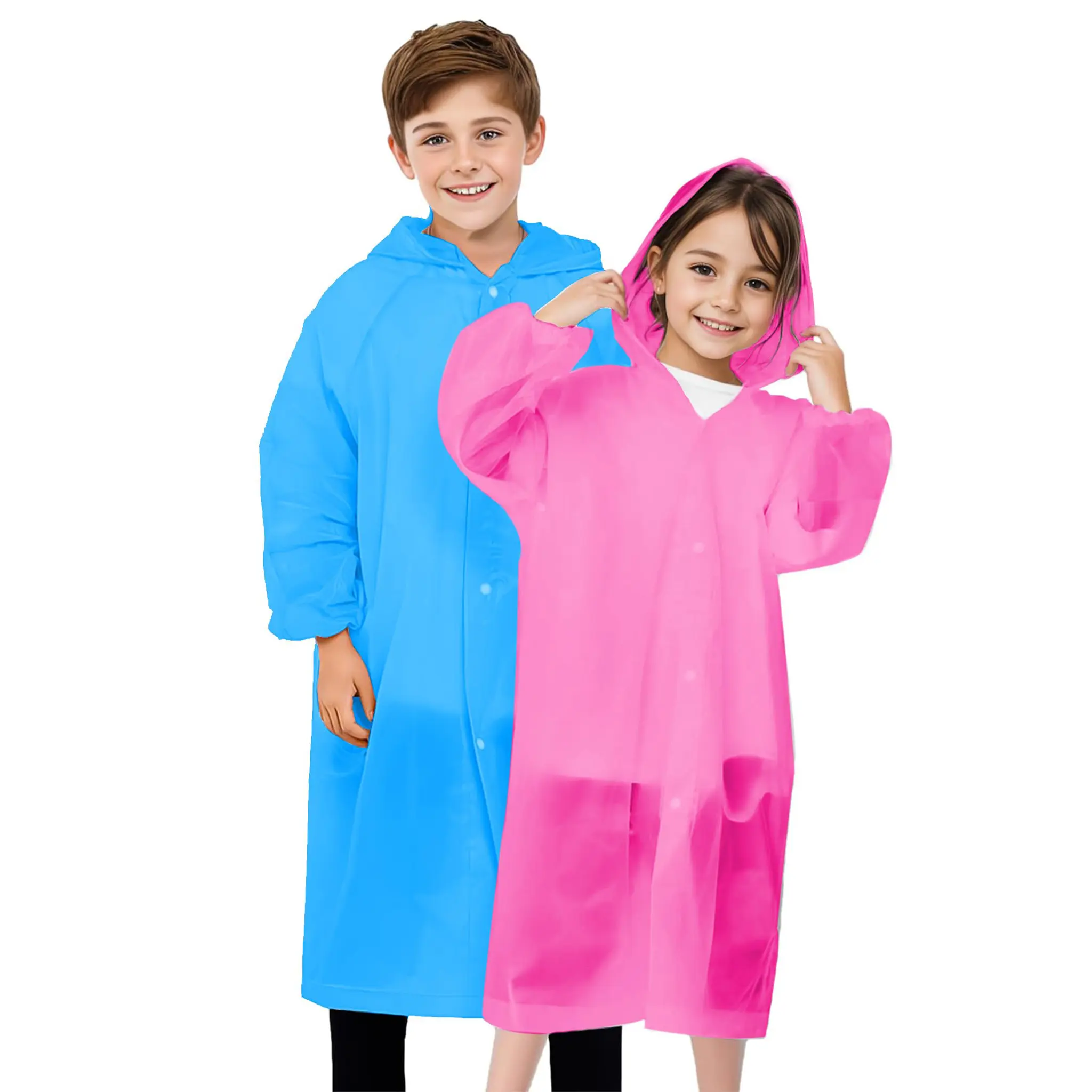 Raincoat 2 Pack EVA Waterproof Kids Poncho for Disney Theme Park Travel