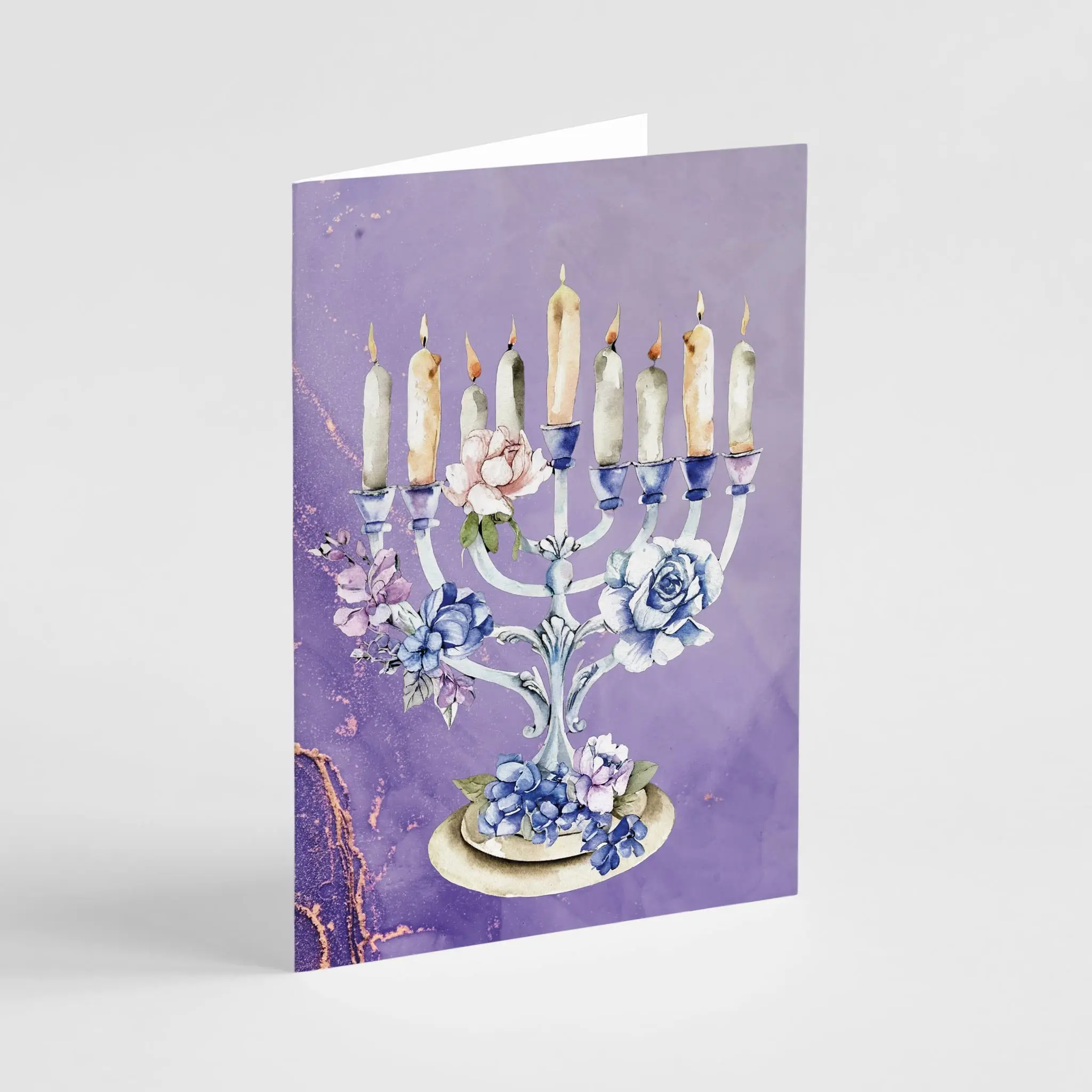 Hanukkah Menorah Greeting Cards, Set of 24