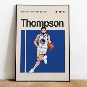 Klay Thompson Basketball Poster - Golden State Warriors "Splash Brother" Art - Minimalist Sharpshooter Print - Unframed NBA Wall Art