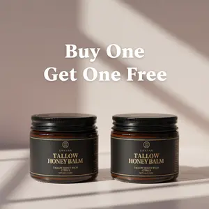 LANYAN Beef Tallow for Skin, Beef Tallow and Honey Balm, 100% Organic Grass-Fed Beef Tallow Balm, Face & Body Moisturizer, Deeply Nourishment for Dry, Cracked, Sensitive Skin, Natural Formula