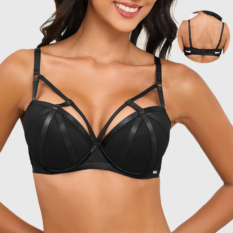 Soft Wearable push up bras for women  with Crisscross Straps Design for Comfortable 3/4 cup Bra Buttery Soft Deep V Everyday Tshirt Bra  SummerVibes